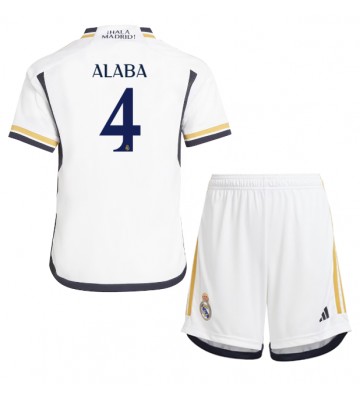 Maillot de foot Real Madrid David Alaba #4 Domicile enfant 2023-24 Manches Courte (+ pantalon court)